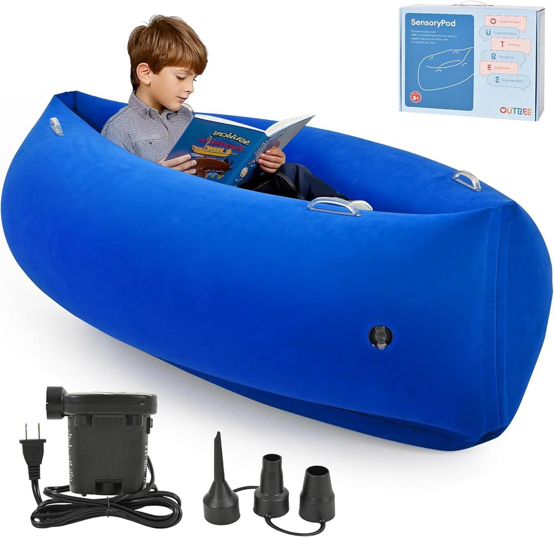 OUTREE Sensory Chair for Kids,60" Includes Electric Air Pump,Inflatable Sensory pod for Children,Sensory Toys for Kids with Autism,Sensory Peapod