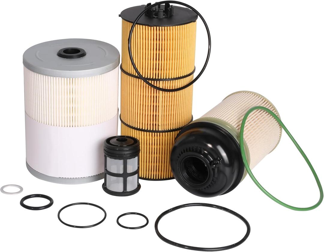 Filter Service Kit, For Detroit DD13 DD15 DD16 Diesel Engine, Oil, FWS & 2 Fuel Filter Kit, Fuel Filter PF9908 P551063, Oil Filter LF17511 P551005, Fuel Water Separator FS19915 P551011