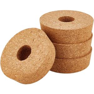 OLYCRAFT 4 Pack Cork Lids for Glass Planters 3.5~3.9 Inch Hydroponic Lids 1.2 Inch Thick Terrarium Cork Covers with 1.2 Inch Hole Natural Cork Stoppers for Hydroponic Plant Propagation Growing Vases