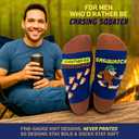 2 x I'D RATHER BE CHASING Funny Mens Socks, Hunting & Fishing Gifts for Men, Fun Hunt Fish Crew Sock, Hunters Fishermen Gift (Sasquatch Blue)