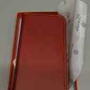 SHIELDON Case for iPhone 16 5G 2024, Genuine Leather Foldable Wallet Case Magnetic Closure Kickstand RFID Blocking Card Holder ShockAbsorbent Phone Cover Compatible with iPhone 16 6.1"  Retro Red