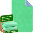 Bed Pads Washable Waterproof (2 Pack, 34"  52"): Extra Heavy Absorbency, Reusable Bedwetting Incontinence Underpads for Kids, Baby, Adults, Elderly & Pets, Protective Pad for Bed, Sofa, Couch, Floor