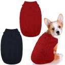 Pedgot Dog Sweater 2 Pcs Red and Navy, M