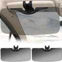 Sun Visor for Car,(2-piece Set) UV400Anti- Polarized/Anti-GlareAdjustable, Easy to Install Car Sun Visor Extender,Black /2