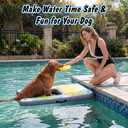 Dog Ramp for Pool & Lake, Inflatable Water Platform 60'' x 40'' Floating Dock for Pets Up to 240 lbs, Non-Slip EVA Surface with Ladder, Boat & Dock Access for Swimming and Outdoor Use, 40 inches by 60"