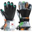 Odtmger Ski Gloves,Winter Waterproof & Warm Snow Gloves for Parent Child Kids-Skiing,Cycling,Motorcycle,Running Size L