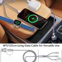2Pack Multi Charging Cable Cord for Travel Vacation Essentials,Apple Watch Charger,iPhone 17 Charger,[3-in-2] USB A/Type C/Lightning Cable for iWatch,iPhone 17-11,Xbox Series X&S,Airpods,Home,Office