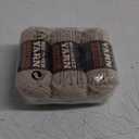 3x60g Beige Yarn for Crocheting and Knitting;3x66m (72yds) Cotton Yarn for Beginners with Easy-to-See Stitches;Worsted-Weight Medium #4;Cotton-Nylon Blend Yarn for Beginners Crochet Kit Making