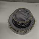 EI 60pcs Black Plastic Plates,Black and Gold Plastic Plates Disposable,Fancy Heavy Duty 10" Dinner & 7" Dessert Plate for Party,Birthday,Anniversary,Wedding,Afternoon Tea,Business Events,Banquets