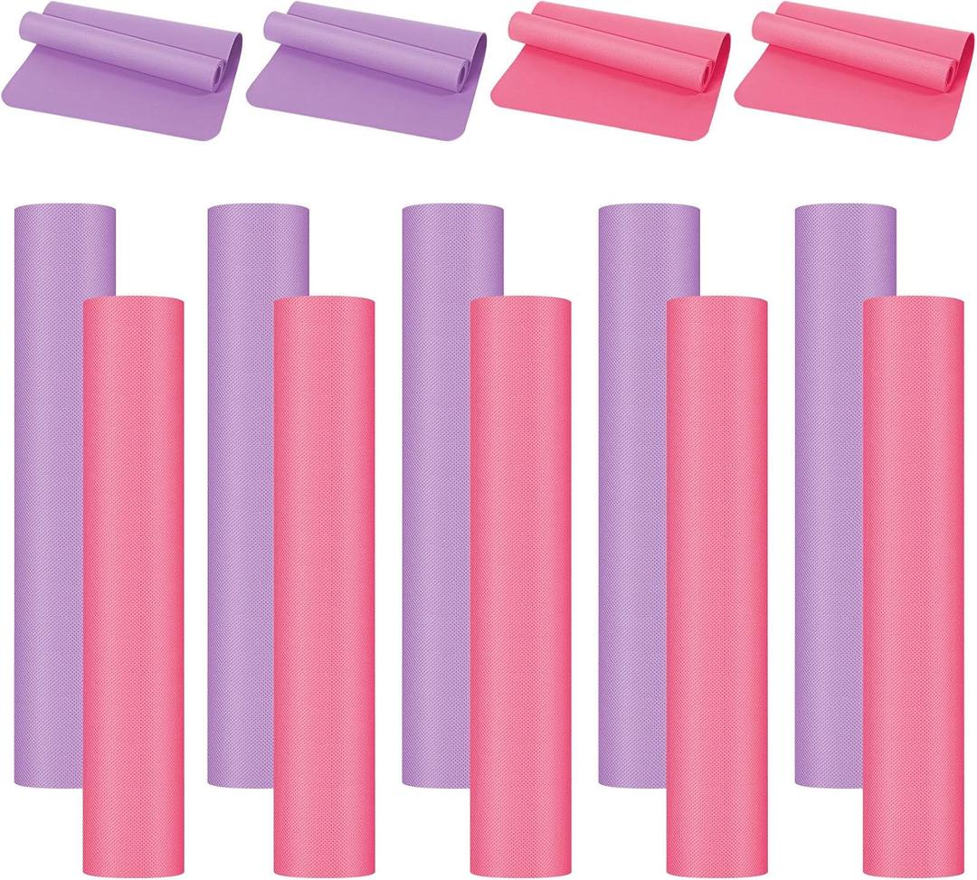 10 Pack Yoga Mats Bulk, 68'' x 24'' x 4mm Thick Yoga Mats for Kids and Adult Gym Mats Bundle Latex Free Exercise Mats with Non Slip Texture for Outdoor Yoga, Pilates or Workout
