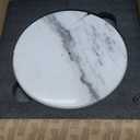 Natural Marble Outdoor Towel Rack with Weighted Base, KES 5-Feet Pool Towel Rack Outdoor for Hot Tub 18/8 Stainless Steel, Adjustable 3 Arms with Storage Tray, Brushed Finish OTR200-2