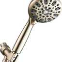Handheld Shower Head, 6 Spray Setting High Pressure Shower Head with Brass Swivel Ball Bracket and Extra Long Stainless Steel Hose, Brushed Nickel, 5", 1.8 GPM for California