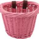 Wicker Bike Basket, Little Box Made by Willow for Bicycle (Pink)