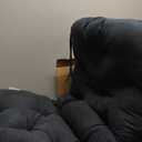 Blazing Needles Solid Microsuede Swivel Rocker Chair Cushion, 48" x 24", Black