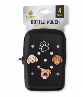 MANNA SILICONE BOTTLE POUCH DOG, Black