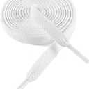 VSUDO Flat Shoe Laces for Sneakers, Shoelaces for Sneakers, Athletic Shoelaces (39" ( 100 CM ), 01 White)