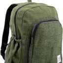 Organic Hemp Backpack Bag - Eco Friendly Durable Rustic Travel Hiking Friendly Lightweight Causal Bag by Freakmandu - Green