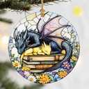 Christmas Ornaments, Dodosky 2.8in Ceramic Dragon Ornament, Xmas Decor, Christmas Tree Ornaments, Xmas Decorations for Tree, Holiday Ornament, Book Lover Gift, Gifts for Bookworm, Dragon Lovers Pack Of 2