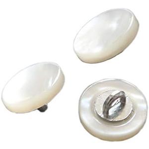 YaHoGa 10PCS 12mm (1/2 inch) Genuine White Mother of Pearl MOP Buttons Bulk White MOP Buttons with Shank for Clothes Suits Coats Sweaters