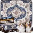 Washable Puppy Pads 32"x40" (2 Pcs), Reusable Pee Pads for Dogs, Super Absorbent Dog Pee Pads Extra Large, Waterproof & Leak-Proof Dog Pads XXL, Non-Slip Training Pads for Pet Housebreaking