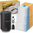 16 Vacuum Bags for Travel with High Pressure (-60KPa, 8.5L/min) Electric Pump - Vacuum Seal Packing Bags for Clothing Travel, Space Saver Suction Storage Bags for Luggage and Carry-On Suitcase