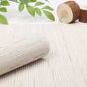 Myir JUN Table Runner, Vinyl Table Runner Indoor 55 Inch Long Arbitrarily Cropped Runner for Table Heatproof for Home Party (B-Off White, 15 x 55 inch)