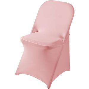 Ascoza 20 Pack Dusty Pink Spandex Folding Chair Covers in Stretch Washable Fabric for Wedding, Party,Holidays,Celebration and Other Special Events