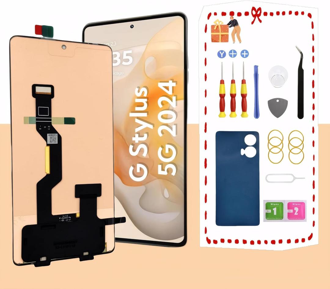 Original OLED for Motorola Moto G Stylus 5G 2024 LCD Screen Replacement for Moto G Stylus 5G 2024 Touch Digitizer Assembly Display Screen XT2419-1with Toolkits All Version (No Frame)