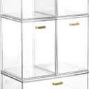 LALOBLUE Set of 5 Stackable Storage Drawers, Clear Acrylic Organizer Bins for Beauty Supplies, Perfect for Makeup Vanity, Undersink, Kitchen, Cabinet,Pantry Organization and Storage