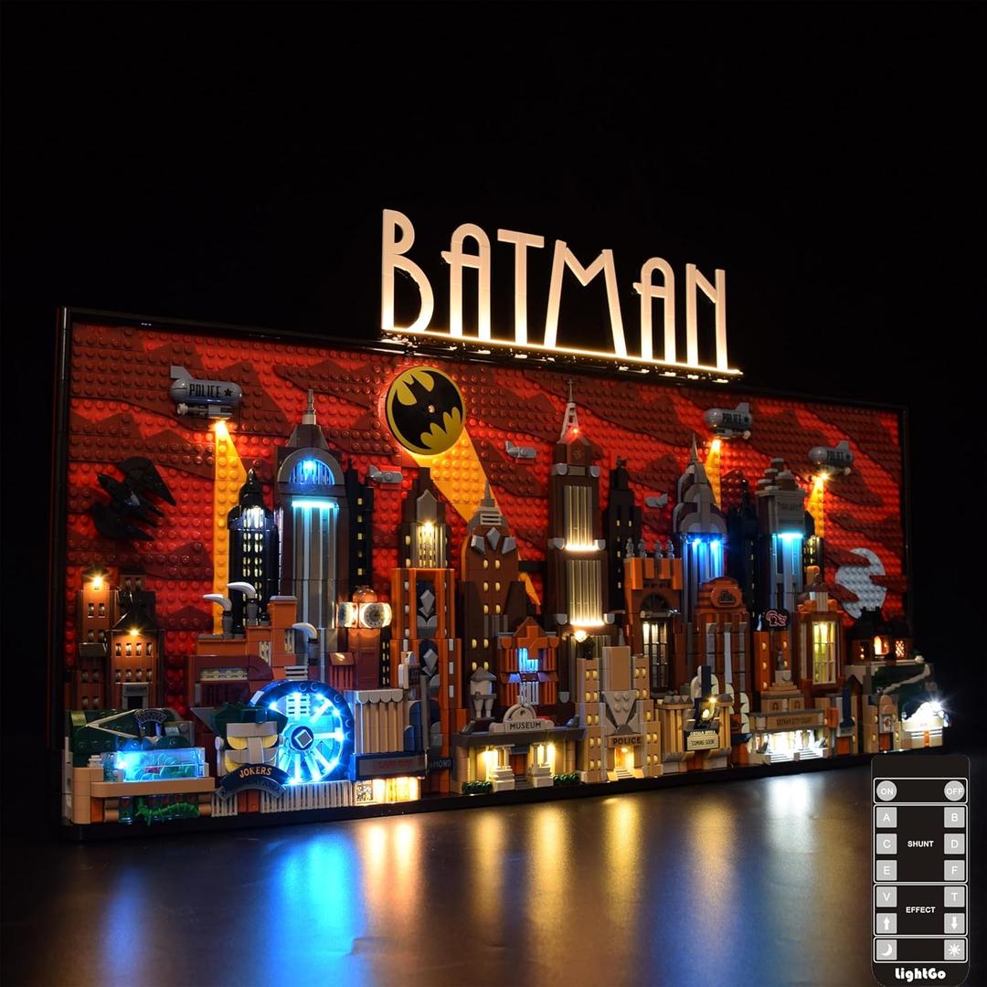 LightGo LED Lighting Kit Designed for Batman Compatible with Lego 76271 The Animated Series Gotham City Building Set - Not Include Model (Remote Version)