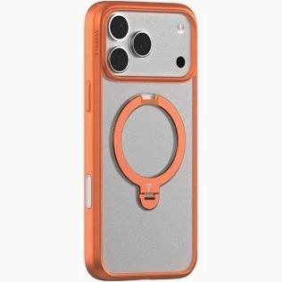 TORRAS Q3 Spin for iPhone 17 Pro Max Case with 360 Magnetic Stand, Wireless Charging Compatible, Hard PC Case for 17 Pro Max Phone Case with Stand, Translucent Cosmic Orange
