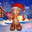 8FT Inflatable Gingerbread Man Outdoor Christmas Decoration,Built-in LED Lights Blow Up for Yard, Gardern, Lawn, Indoor Xmas Holiday