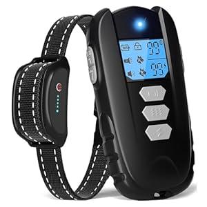 Dog Shock Collar with Remote Control – Shock Collar for Dogs 10–120 lbs, 2000FT Long Range IPX7 Waterproof Rechargeable Dog Training Collar with 4 Safe Modes Beep Vibration Shock & Flashlight Clear