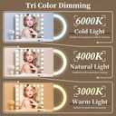 Vanity Mirror with Lights, Makeup Mirror with 17 Dimmable LED Bulbs, 3 Color Lighting Modes Detachable 10X Magnification Mirror Touch Control, 23.6X19,7 inch, White