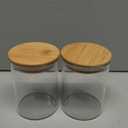 2 Pack Glass Qtip Holder Dispenser Set - Apothecary Jars with Lids for Vanity Makeup Organizer - Bathroom Canister Storage Organizer for Cotton Ball, Swab, Round Pads,Floss
