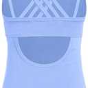 Arshiner Girls Ballet Leotards Crisscross Straps Sleeveless Camisole Leotard Kids Dance Outfit,Blue,12-13 Years