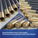 Faithfull FAIDRSET12 Drain Rod Set 9M (30ft) 10 x Rods, Plunger, Worm. Brass Rod Commectors, 10 x 920mm