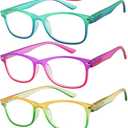 Yogo Vision Blue Light Reading Glasses for Men and Women Two Tone Havana Rectangle Readers Set of 5 (+2.25)