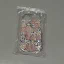 Changjia for iPhone Air Glitter Bling Case,Cute Girly Luxury 3D Sparkle Crystal Rhinestone Flowers Floral Diamond Gems Pearl with Lanyard Wrist Strap Women Girls Phone Case for iPhone 17 Air 6.5",Pink