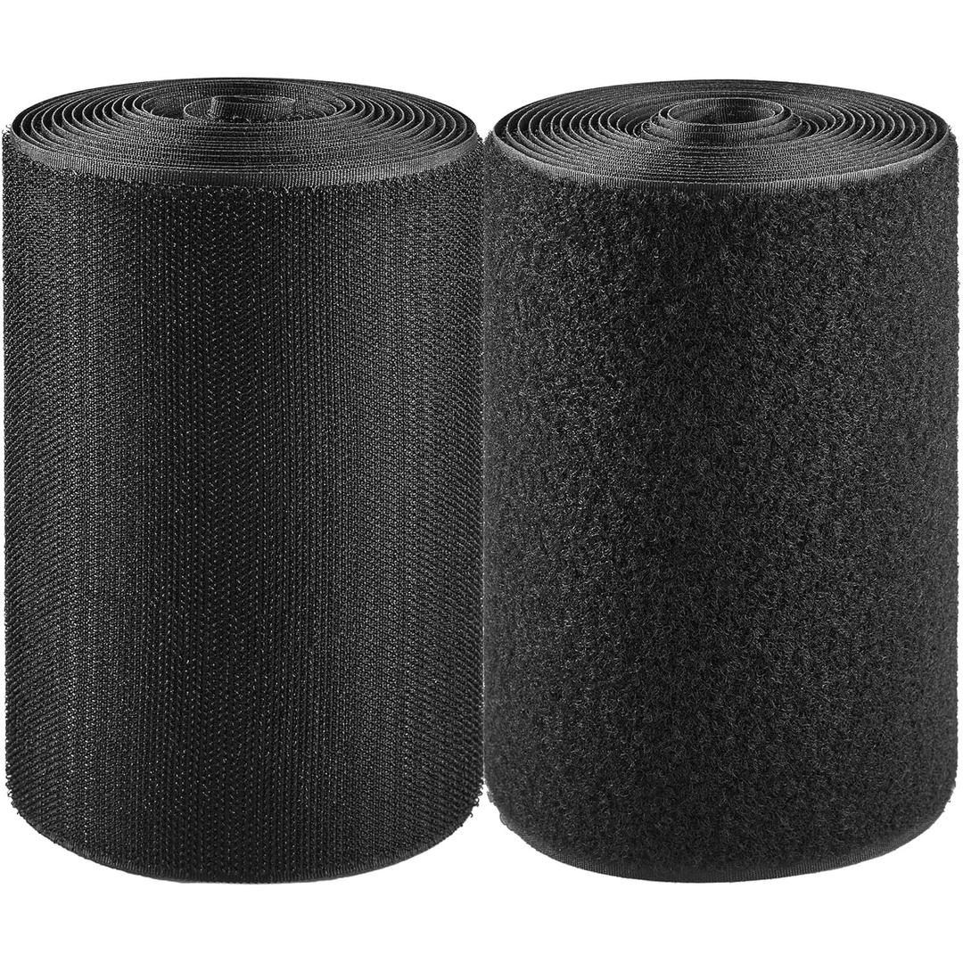 ECOHomes 6 Inch Wide x 10 FT Sew On Hook and Loop Tape for Fabric Roll, Sewable Sew-On Strips for Clothing, Clothes, Fabric | No Adhesive Sewing Fastener Straps, Easy Sew in, Strong Grip, Black