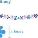 2 x Happy Birthday Decorations Jellyfish Flowers Party Banner Under the Sea Ocean Party Decor for Wedding Bridal Baby Shower Bday Party Supplies Favors