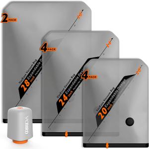 Vacbird Rechargeable Wireless Pump Travel Storage Bags Set - 10 Pack Portable Space Bags for Travel & Home - Vacuum Compression Packing Seal for Clothes, Blankets, Seasonal Storage, 10 Combo Set