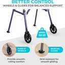 Stander Space Saver Walker, Lightweight Folding Rolling Mobility Aid for Seniors & Adults, Compact 2-Wheel Disability Device with 6-inch Wheels & Ski Glides for Walking Support, Cobalt Blue