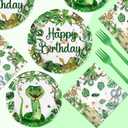 96 Pcs Snake Birthday Party Supplies Reptile Jungle Swamp Snake Plates and Napkins Tableware Sets Reptile Party Decorations Favors for Kids Camping Alligator Wilderness Wildlife Theme Decor,Serves 24