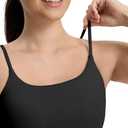 ECOPARTY Wirefree Padded Yoga Sports Bra for Women - Moisture Wicking Quick Dry Workout Crop Tank Camisole (Black, M)