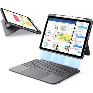 ESR for iPad (A16) 11th/ 10th Gen Flex Keyboard Case, Ultra-Light Magnetic Detachable Keyboard for iPad 10.9" with Writing/ Viewing Modes, Larger Precision Trackpad, Dark Gray
