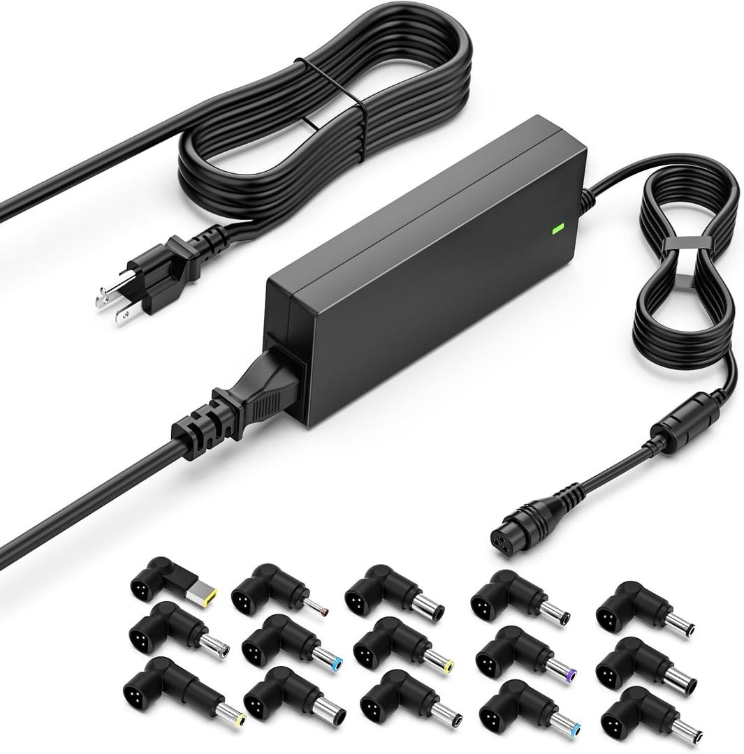 90W 65W Universal AC Adapter Laptop Charger Compatible with HP Dell Asus Lenovo Acer Toshiba Samsung Fujitsu Sony Gateway Notebook Ultrabook Chromebook Power Supply Cord with 15 Connectors