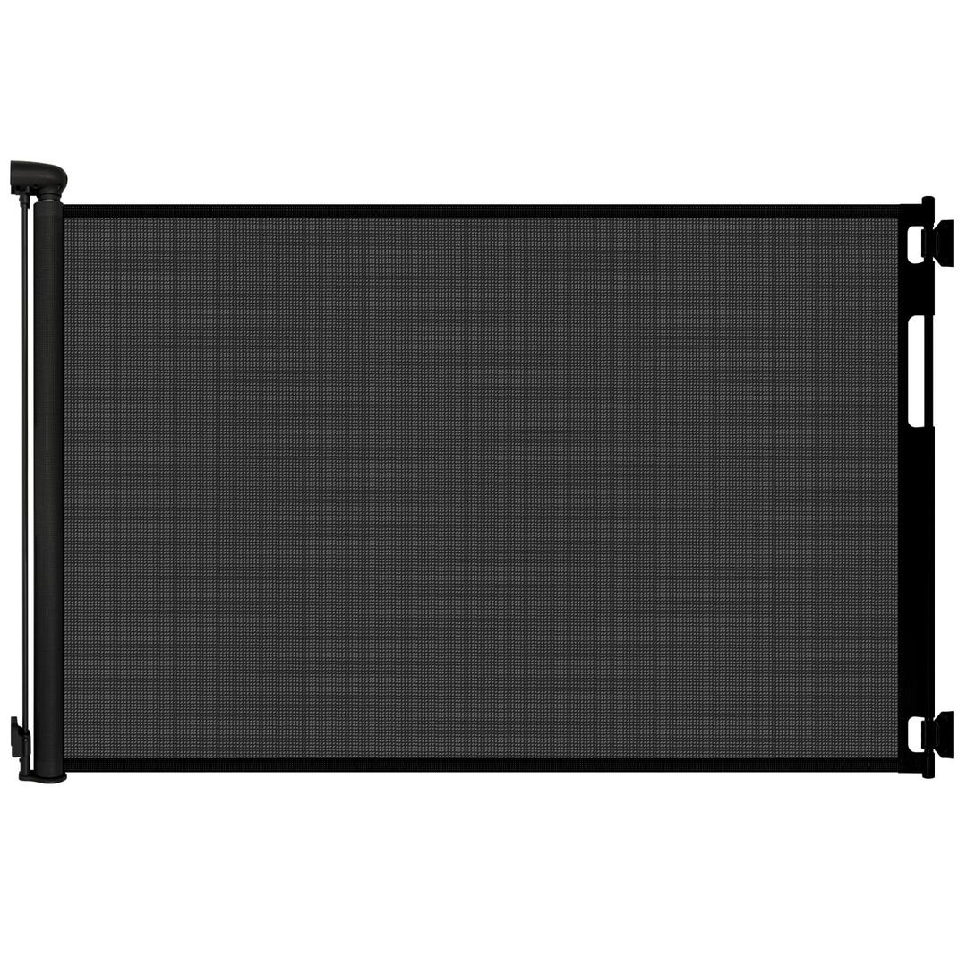 70 Inch Wide Retractable Baby Gate for Doorways, Extra Long Dog Gate Indoor Pet Gate Retractable Gate Outdoor Gates for Decks, Extra Long Baby Gates for Large Openings, Black