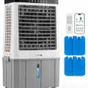 SereneLife Portable Air Cooler with 2800 CFM Power – High-Performance Evaporative Air Cooler for Indoor and Outdoor Spaces, 35 L Tank, 60° Oscillation, 12-Hour Timer, Remote Control Cooling System