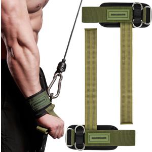 MANUEKLEAR Non-Slip Wrist Straps for Weightlifting Deadlifting, Gym Lifting Straps with D Rings for Cable Machine Workout, 10mm Neoprene Padded Weight lifting Wrist Wraps for Men Women (Green)